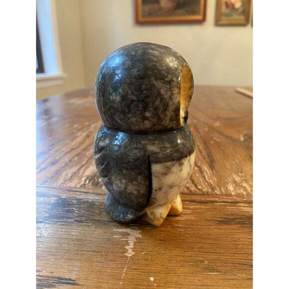 Handcrafted Marble Owl Figurine - 4" Tall - Hand-Painted Eyes - Decorative Colle - Picture 4 of 7